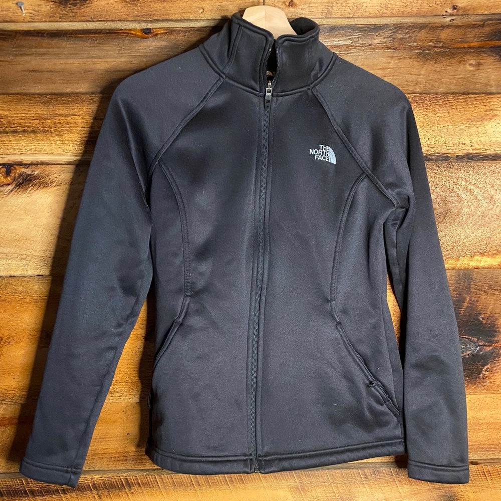 Black The North Face full zip jacket- like new women's small